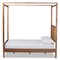 Baxton Studio Malia Modern and Contemporary Walnut Brown Finished Wood and Synthetic Rattan King Size Canopy Bed 184-11044-Zoro - alternate 2